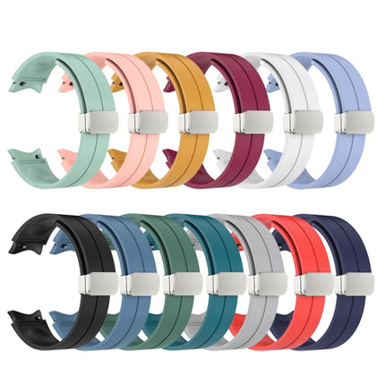 Folding Silver Buckle Silicone Watch Band, For Samsung Galaxy Watch5 40&44mm / Pro 45mm - DealBuddy