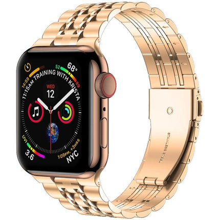 Seven-bead Ultra-thin Stainless Steel Watch Band For Apple Watch Series, 7 45mm / 6&SE&5&4 44mm / 3&2&1 42mm, 7 41mm / 6&SE&5&4 40mm / 3&2&1 38mm - DealBuddy