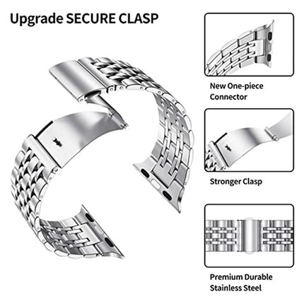 Seven-bead Ultra-thin Stainless Steel Watch Band For Apple Watch Series, 7 45mm / 6&SE&5&4 44mm / 3&2&1 42mm, 7 41mm / 6&SE&5&4 40mm / 3&2&1 38mm - DealBuddy