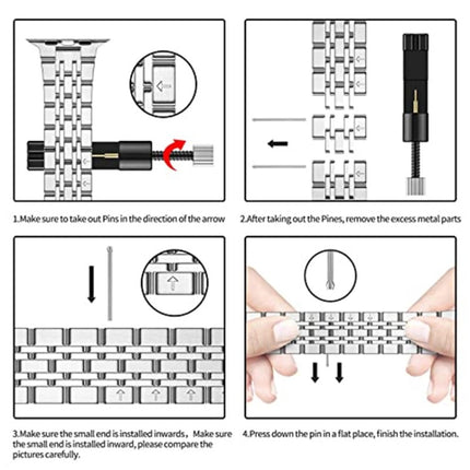 Seven-bead Ultra-thin Stainless Steel Watch Band For Apple Watch Series, 7 45mm / 6&SE&5&4 44mm / 3&2&1 42mm, 7 41mm / 6&SE&5&4 40mm / 3&2&1 38mm - DealBuddy