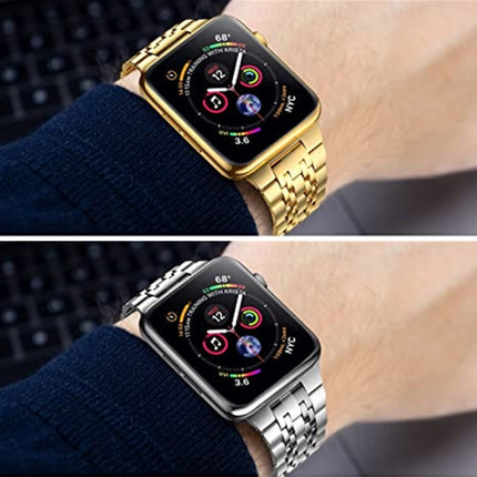 Seven-bead Ultra-thin Stainless Steel Watch Band For Apple Watch Series, 7 45mm / 6&SE&5&4 44mm / 3&2&1 42mm, 7 41mm / 6&SE&5&4 40mm / 3&2&1 38mm - DealBuddy