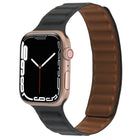 Magnetic Two-color Loop Slim Leather Watch Band For Apple Watch Series, 7 45mm / 6&SE&5&4 44mm / 3&2&1 42mm, 7 41mm / 6&SE&5&4 40mm / 3&2&1 38mm - DealBuddy