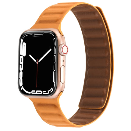 Magnetic Two-color Loop Slim Leather Watch Band For Apple Watch Series, 7 45mm / 6&SE&5&4 44mm / 3&2&1 42mm, 7 41mm / 6&SE&5&4 40mm / 3&2&1 38mm - DealBuddy