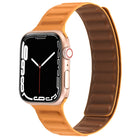 Magnetic Two-color Loop Slim Leather Watch Band For Apple Watch Series, 7 45mm / 6&SE&5&4 44mm / 3&2&1 42mm, 7 41mm / 6&SE&5&4 40mm / 3&2&1 38mm - DealBuddy