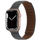 Magnetic Two-color Loop Slim Leather Watch Band For Apple Watch Series, 7 45mm / 6&SE&5&4 44mm / 3&2&1 42mm, 7 41mm / 6&SE&5&4 40mm / 3&2&1 38mm - DealBuddy