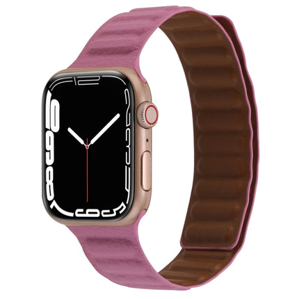 Magnetic Two-color Loop Slim Leather Watch Band For Apple Watch Series, 7 45mm / 6&SE&5&4 44mm / 3&2&1 42mm, 7 41mm / 6&SE&5&4 40mm / 3&2&1 38mm - DealBuddy