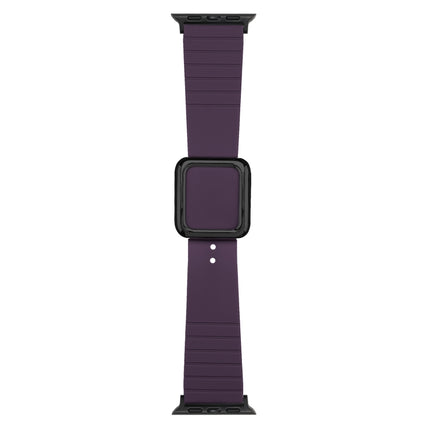Black Square Buckle Silicone Watch Band For Apple Watch Series, 7 45mm / 6&SE&5&4 44mm / 3&2&1 42mm, 7 41mm / 6&SE&5&4 40mm / 3&2&1 38mm - DealBuddy