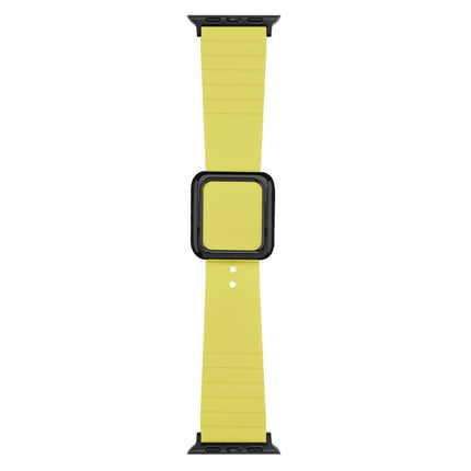 Black Square Buckle Silicone Watch Band For Apple Watch Series