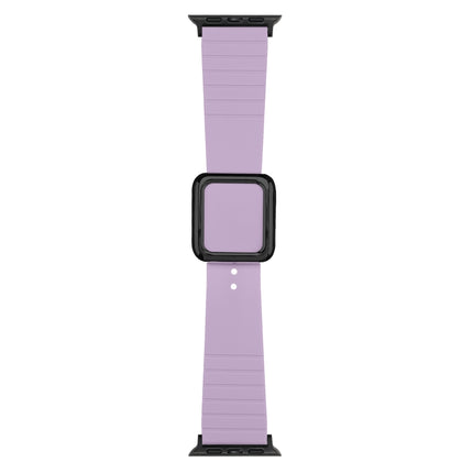 Black Square Buckle Silicone Watch Band For Apple Watch Series, 7 45mm / 6&SE&5&4 44mm / 3&2&1 42mm, 7 41mm / 6&SE&5&4 40mm / 3&2&1 38mm - DealBuddy