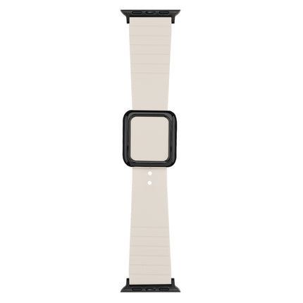 Black Square Buckle Silicone Watch Band For Apple Watch Series