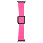 Black Square Buckle Silicone Watch Band For Apple Watch Series