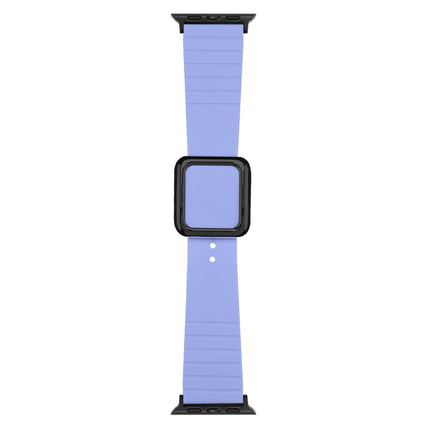 Black Square Buckle Silicone Watch Band For Apple Watch Series