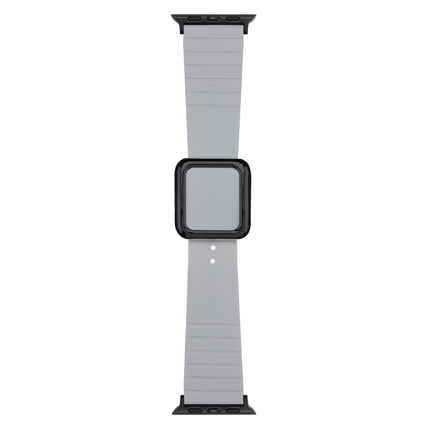 Black Square Buckle Silicone Watch Band For Apple Watch Series, 7 45mm / 6&SE&5&4 44mm / 3&2&1 42mm, 7 41mm / 6&SE&5&4 40mm / 3&2&1 38mm - DealBuddy