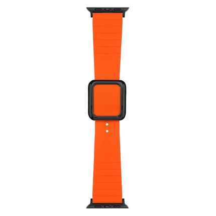 Black Square Buckle Silicone Watch Band For Apple Watch Series
