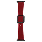 Black Square Buckle Silicone Watch Band For Apple Watch Series