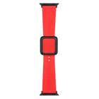 Black Square Buckle Silicone Watch Band For Apple Watch Series