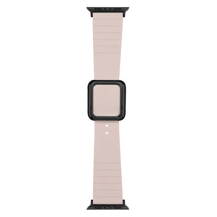Black Square Buckle Silicone Watch Band For Apple Watch Series