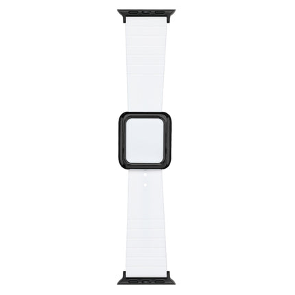 Black Square Buckle Silicone Watch Band For Apple Watch Series
