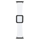 Black Square Buckle Silicone Watch Band For Apple Watch Series