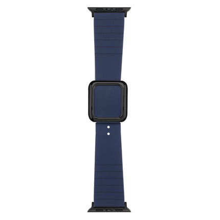 Black Square Buckle Silicone Watch Band For Apple Watch Series, 7 45mm / 6&SE&5&4 44mm / 3&2&1 42mm, 7 41mm / 6&SE&5&4 40mm / 3&2&1 38mm - DealBuddy