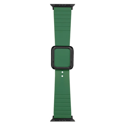 Black Square Buckle Silicone Watch Band For Apple Watch Series, 7 45mm / 6&SE&5&4 44mm / 3&2&1 42mm, 7 41mm / 6&SE&5&4 40mm / 3&2&1 38mm - DealBuddy