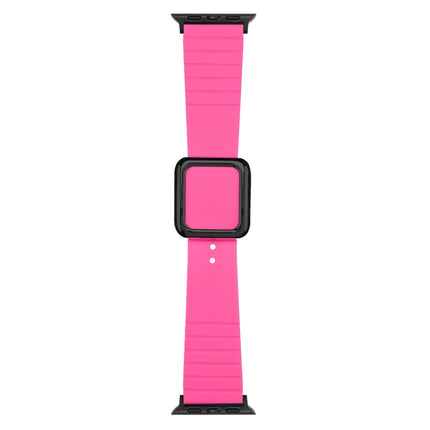 Black Square Buckle Silicone Watch Band For Apple Watch Series