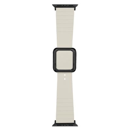 Black Square Buckle Silicone Watch Band For Apple Watch Series