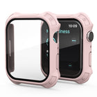 2 in 1 Frosted PC Frame + Screen Tempered Glass Film Protective Case, For Apple Watch Series 9 / 8 / 7 45mm, For Apple Watch Series 9 / 8 / 7 41mm - DealBuddy