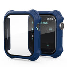 2 in 1 Frosted PC Frame + Screen Tempered Glass Film Protective Case, For Apple Watch Series 9 / 8 / 7 45mm, For Apple Watch Series 9 / 8 / 7 41mm - DealBuddy