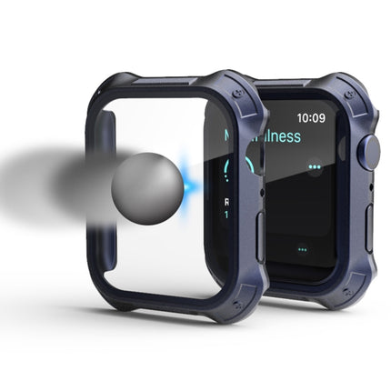 2 in 1 Frosted PC Frame + Screen Tempered Glass Film Protective Case, For Apple Watch Series 9 / 8 / 7 45mm, For Apple Watch Series 9 / 8 / 7 41mm - DealBuddy