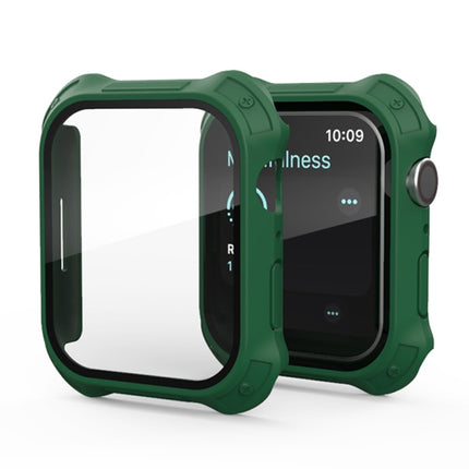 2 in 1 Frosted PC Frame + Screen Tempered Glass Film Protective Case, For Apple Watch Series 9 / 8 / 7 45mm, For Apple Watch Series 9 / 8 / 7 41mm - DealBuddy