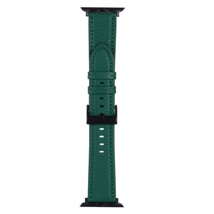 Litchi Texture Leather Watch Band For Apple Watch Series, 7 45mm / 6&SE&5&4 44mm / 3&2&1 42mm, 7 41mm / 6&SE&5&4 40mm / 3&2&1 38mm - DealBuddy