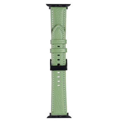 Litchi Texture Leather Watch Band For Apple Watch Series, 7 45mm / 6&SE&5&4 44mm / 3&2&1 42mm, 7 41mm / 6&SE&5&4 40mm / 3&2&1 38mm - DealBuddy