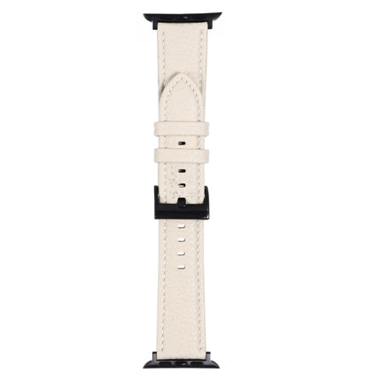 Litchi Texture Leather Watch Band For Apple Watch Series, 7 45mm / 6&SE&5&4 44mm / 3&2&1 42mm, 7 41mm / 6&SE&5&4 40mm / 3&2&1 38mm - DealBuddy