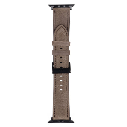Litchi Texture Leather Watch Band For Apple Watch Series