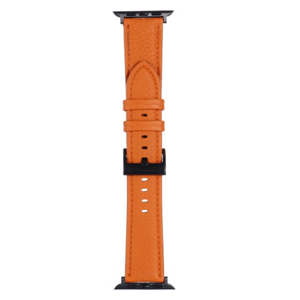 Litchi Texture Leather Watch Band For Apple Watch Series, 7 45mm / 6&SE&5&4 44mm / 3&2&1 42mm, 7 41mm / 6&SE&5&4 40mm / 3&2&1 38mm - DealBuddy