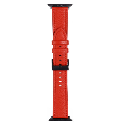 Litchi Texture Leather Watch Band For Apple Watch Series, 7 45mm / 6&SE&5&4 44mm / 3&2&1 42mm, 7 41mm / 6&SE&5&4 40mm / 3&2&1 38mm - DealBuddy