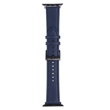 Litchi Texture Leather Watch Band For Apple Watch Series, 7 45mm / 6&SE&5&4 44mm / 3&2&1 42mm, 7 41mm / 6&SE&5&4 40mm / 3&2&1 38mm - DealBuddy