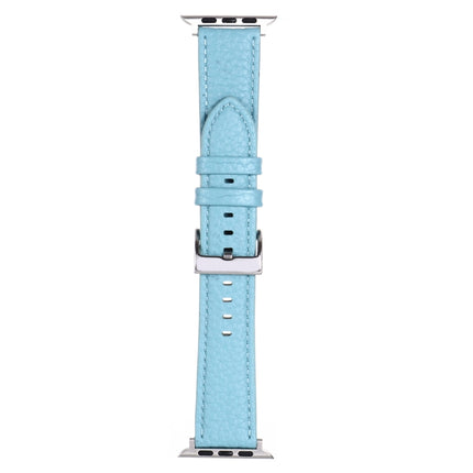 Litchi Texture Leather Watch Band For Apple Watch Series, 7 45mm / 6&SE&5&4 44mm / 3&2&1 42mm, 7 41mm / 6&SE&5&4 40mm / 3&2&1 38mm - DealBuddy