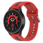 Two-color Stripe Silicone Watch Band, For Samsung Galaxy Watch5 / Watch5 Pro - DealBuddy