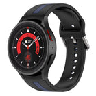 Two-color Stripe Silicone Watch Band, For Samsung Galaxy Watch5 / Watch5 Pro - DealBuddy