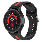 Two-color Stripe Silicone Watch Band, For Samsung Galaxy Watch5 / Watch5 Pro - DealBuddy