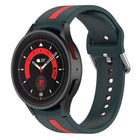 Two-color Stripe Silicone Watch Band, For Samsung Galaxy Watch5 / Watch5 Pro - DealBuddy