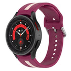 Two-color Stripe Silicone Watch Band, For Samsung Galaxy Watch5 / Watch5 Pro - DealBuddy