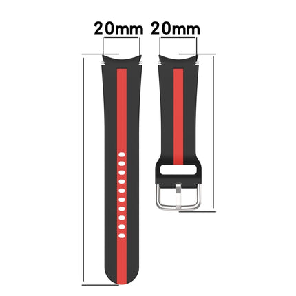 Two-color Stripe Silicone Watch Band, For Samsung Galaxy Watch5 / Watch5 Pro - DealBuddy
