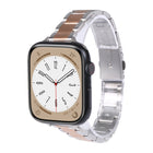 Three Beads Metal Watch Band For Apple Watch Series, 7 45mm / 6&SE&5&4 44mm / 3&2&1 42mm, 7 41mm / 6&SE&5&4 40mm / 3&2&1 38mm - DealBuddy