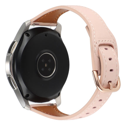 22mm Reverse Buckle Genuine Leather Watch Band, For Samsung Galaxy Watch3 / Huawei Watch GT3 Pro - DealBuddy