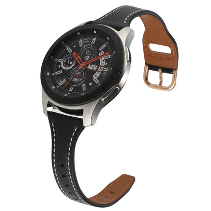 22mm Reverse Buckle Genuine Leather Watch Band, For Samsung Galaxy Watch3 / Huawei Watch GT3 Pro - DealBuddy