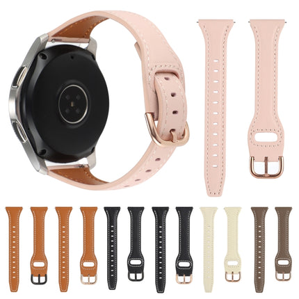 22mm Reverse Buckle Genuine Leather Watch Band, For Samsung Galaxy Watch3 / Huawei Watch GT3 Pro - DealBuddy