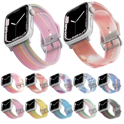 Frosted Translucent Silicone Watch Band For Apple Watch Series, 7 45mm / 6&SE&5&4 44mm / 3&2&1 42mm, 7 41mm / 6&SE&5&4 40mm / 3&2&1 38mm - DealBuddy